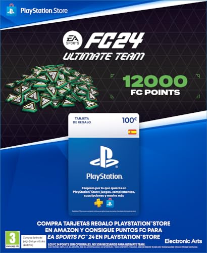 100€ PlayStation Store Tarjeta Regalo para EA SPORTS FC 24 Ultimate Team 12000 FC Points Cuenta PSN española