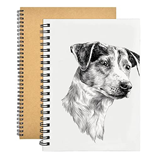 2 piezas Cuaderno A4, 150GSM/ 140 Páginas Libretas Tapa Dura, Cuaderno de Dibujo en Blanco Espiral de la Cubierta de Kraft del Libro de Dibujo para Los Artistas de Los Niños de Los Adultos