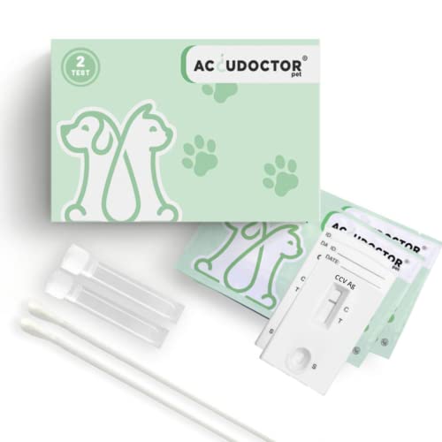 2 x Test Accudoctor CCV - CCoV AG Perros Canino Perros Salud Mascotas Test Veterinario Prueba Rápida Test rápido parasitos diarrea Enfermedades caninas Perro Dog Heces Kit 2 Pruebas