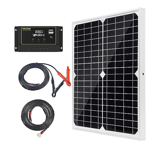 20 W 12 V Paneles Solares Kit de panel solar monocristalino Off Grid sistema para casas RV Barco con 10A Solar Control de carga cables solares