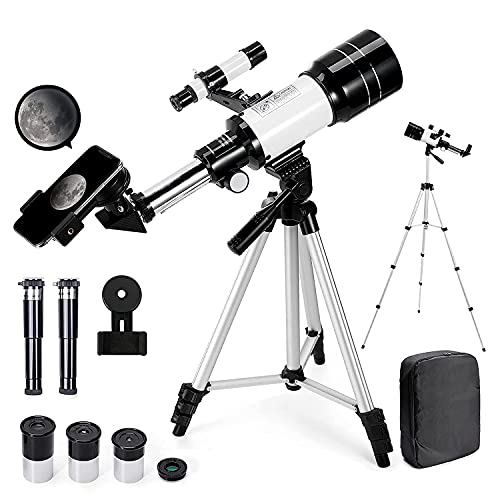 𝟮𝟎𝟮𝟮 𝞜𝗘𝗪 Telescopio Astronómico Zoom 150X HD 300/70 mm de Alta Ampliación Alcance de Viaje con Trípode, Portátil Equipado con Mochila y Adaptador de Teléfono Inteligente para Adultos, Niños