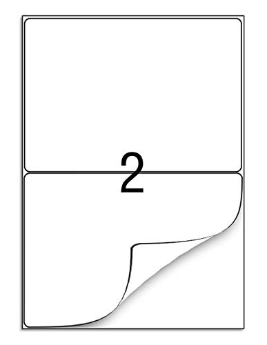 210 x 148 mm, 100 Hojas, Etiquetas autoadhesivas de envío A4, Etiquetas Adhesivas de A4 para Impresoras de Inyección de Tinta y Láser, A4 Etiqueta Adhesiva Blanca Pegatina, 2 etiquetas por hoja