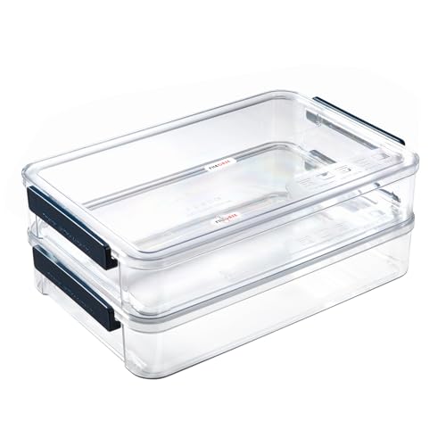 2PCS Cajas de Almacenamiento de Documentos con Tapa, A4 Transparentes Plástico Caja Organizadora Clasificadores Archivos de Escritorio Oficina