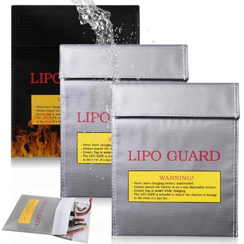 3 unidades Lipo Safe Bag Bolsa de seguridad a prueba de explosiones 18 x 23 cm resistente al fuego Bolsa para documentos Bolsa de batería resistente a altas temperaturas, protección contra incendios