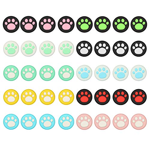 40 piezas 10 colores Cat Claw Design Joystick Cover Sets, tapas de agarre para el pulgar compatibles con Nintendo Switch & Lite, cubierta de joystick de silicona suave para controlador Joy-Con