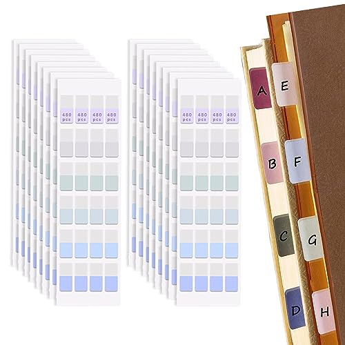 480 tarjetas adhesivas Morandi Colored Page Markers Tabs Notas Adhesivas Material para Oficina Documentos Libros Diario Gestión de Archivos Carpeta para trabajadores de oficina, estudiantes,