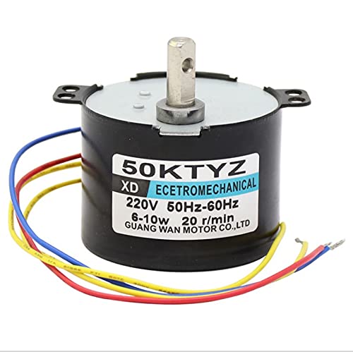 50KTYZ AC 220V 6-10w Motor Síncrono en Miniatura de Lmán Permanente CW/CCW Motor Eléctrico de Baja Velocidad y Alto Torque(15RPM)