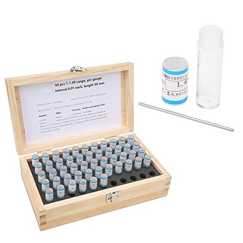 50pcs Pin Gauge, 1-1.49mm Plug Pin Gage Set 0.001mm Tolerancia Teniendo Acero Herramienta de precisión para placas electrónicas Placas de circuitos Moldes