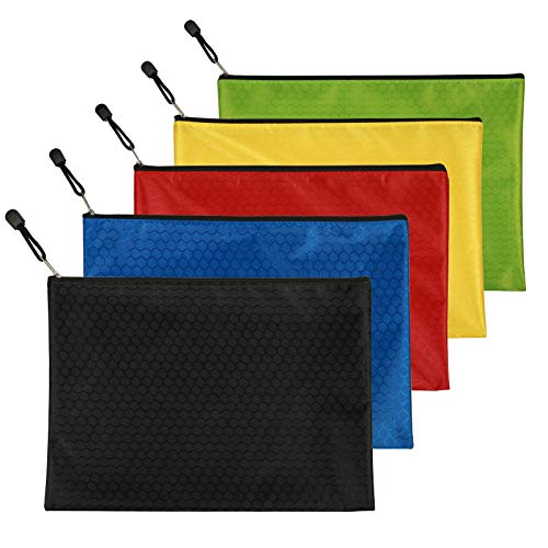 5pcs bolsa carpeta de mano portátil de ipad mini 4 MEZOOM de mochila archivo A4 de estudiante universitario para llevar libro de documento privado de bolso con cremallera