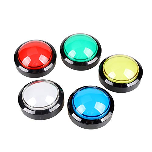 5X 60mm Botones con Forma de cúpula iluminados con LED para Juegos operados por máquina Arcade Coin (Cada Color de 1 Pieza)