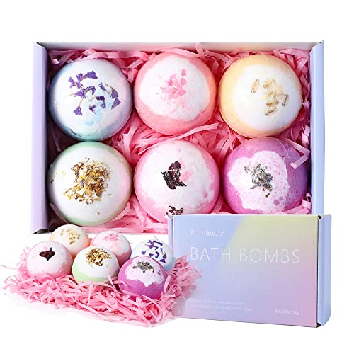 6 Bombas de Baño set de Regalo Spa Relajante artesanas hechas a mano Aromas Naturales Esenciales (Multicolor)