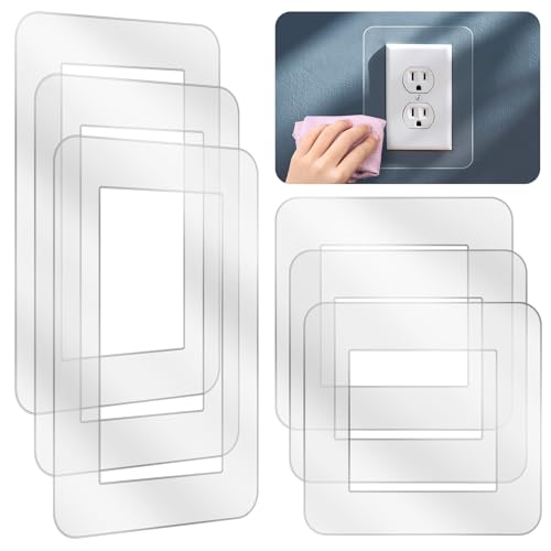 6 unidades de protección para interruptor de luz, protector de pared para interruptor de luz, cubierta transparente, enchufe adecuado para cualquier programa de interruptor, protección de papel