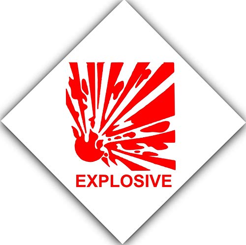 6 x explosiva - rojo blanco, Autoadhesivo externo adhesivos de advertencia-explosivos salud y seguridad Bournville