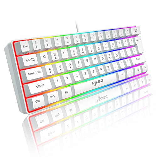 60% del juego del juego RGB con cable, 61 teclas Mini teclado compacto portátil con 11 Chroma RGB retroiluminado, llave de ABS flotante, llaves de anti-fantasma completas, oficina USB / juego Teclado