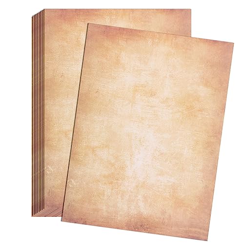 70 Hojas Papeles de Escribir Vintage, Papel de Papelería Impreso Viejo Vintage Antiguo Doble Cara para Escribir, Imprimir, Manualidades, Invitaciones - Amarillo Oscuro