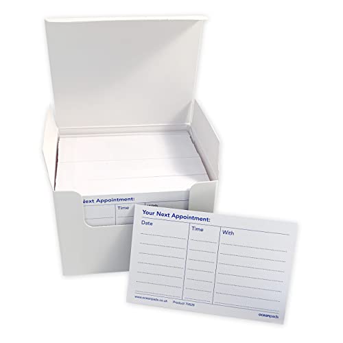 70529 - Tarjetas de recordatorio de citas en caja de presentación (200 tarjetas, 300 g/m², 85 x 55 mm), color blanco
