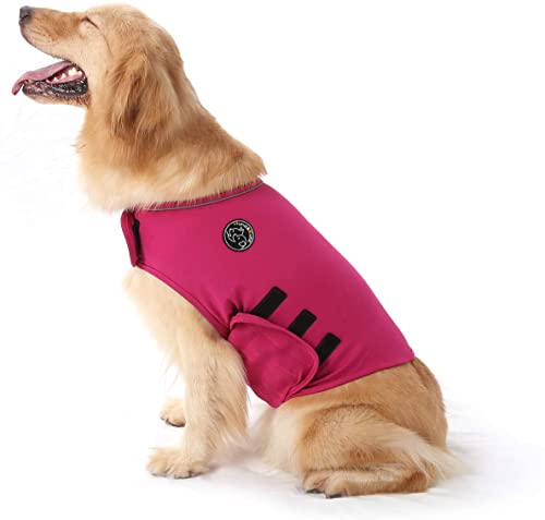 Abrigo para aliviar la ansiedad del perro, chaqueta ligera para mascotas ansiosas, mantiene la comodidad calmante (rojo rosa, L)