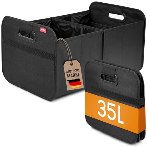 achilles Caja plegable XL para coche, bolsa de maletero, de la compra, de almacenaje Negro 50cm x 32cm x 27cm