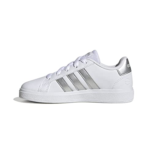 adidas Grand Court Lifestyle Tennis Lace-Up Shoes, Zapatillas, FTWR White/Matte Silver/Matte Silver, 34 EU