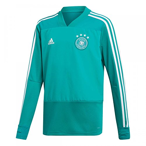 adidas Selección Alemana de Fútbol Camiseta de Entrenamiento, Unisex niños, Verde (Eqtver/Blanco), 164-13/14 años