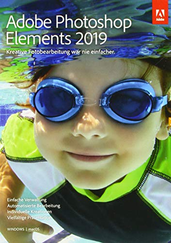 Adobe Photoshop Elements 2019 - Software de gráficos (Alemán, 1 licencia(s), Windows 10,Windows 7,Windows 8.1, Mac OS X 10.12 Sierra, 6500 MB, 4096 MB)