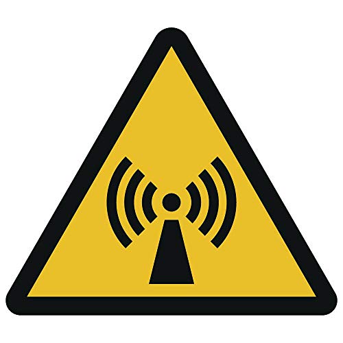 Advertencia de radiación no ionizante cartel de plástico de 10 cm de diámetro (resistente a la intemperie)