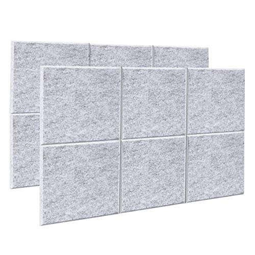 AGPTEK 12 Paquetes de Paneles Acústicos Paneles de Pared Insonorizados, 30 X 30 X 1cm Paneles de Espuma Insonorizados de Alta Densidad, Ideales para Oficina y Estudio en Casa (Gris 2)