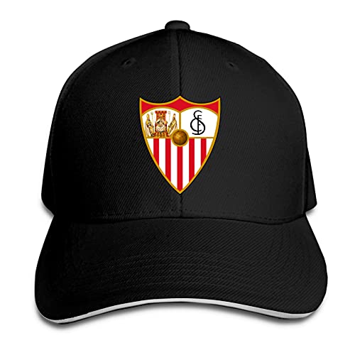 Aiier Gorra de béisbol impresa con logotipo de Sev-Illa, gorra de viaje, gorra de sándwich ajustable, Negro , Talla única