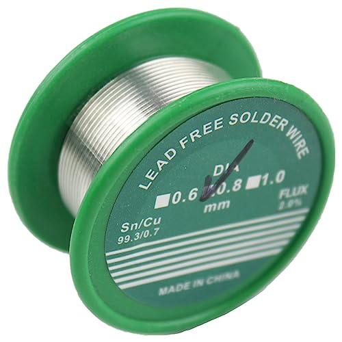 Alambre de Soldadura Sin plomo 0.8mm 20g, Alambre de soldadura Sn99.3Cu0.7,con núcleo de colofonia para soldadura eléctrica y reparación