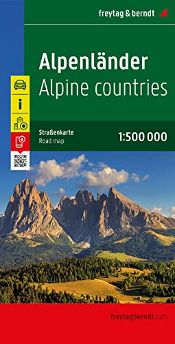 Alpenländer: Österreich, Slowenien, Italien, Schweiz, Frankreich / Alps: Austria, Slovenia, Italy, Switzerland, France- Road map 1:500 000 (Auto karte)