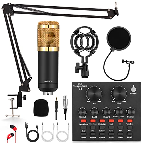 ALPOWL Paquete de Equipo de Podcast, Interfaz de Audio Tarjeta de Sonido en Vivo Todo en uno y micrófono de Condensador, grabación, transmisión, transmisión en Vivo ALPOWL Paquete de Equipo de Podcast, Interfaz de Audio Tarjeta de Sonido en Vivo Todo en uno y micrófono de Condensador, grabación, transmisión, transmisión en Vivo