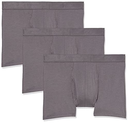 Amazon Aware Calzoncillos Tipo bóxer Ajustados de algodón y Modal Hombre, Pack de 3, Color Carbón, M