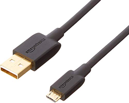 Amazon Basics - Cable USB 2.0 de tipo A macho a micro B (Paquete de 1), 1.83 m, para Ordenador, Negro