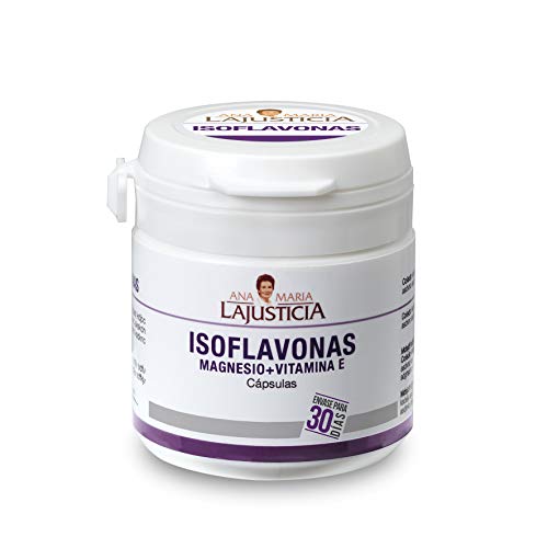 Ana Maria Lajusticia - Isoflavonas con magnesio + VIT E – 30 cápsulas. Reduce los síntomas de la menopausia. Apto para veganos. Envase para 30 días de tratamiento.