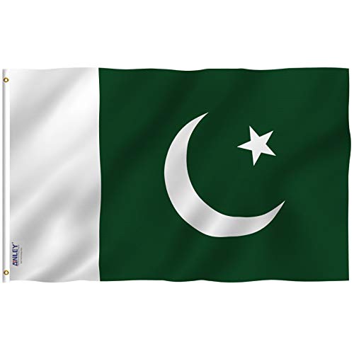 ANLEY Fly Breeze Bandera de Pakistán de 3x5 pies - Color vivo y resistente a la decoloración UV - Cabecera de lona y doble costura - Banderas de la República de Pakistán Poliéster
