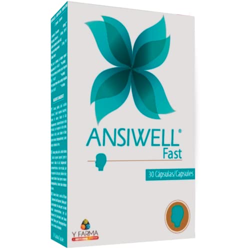 ANSIWELL FAST Pastillas Ansiedad Estres Nervios Irritabilidad Cansancio Comida - Ansioliticos naturales para el bienestar emocional - con L Teanina + Vitamina C + Magnesio - 30 Capsulas