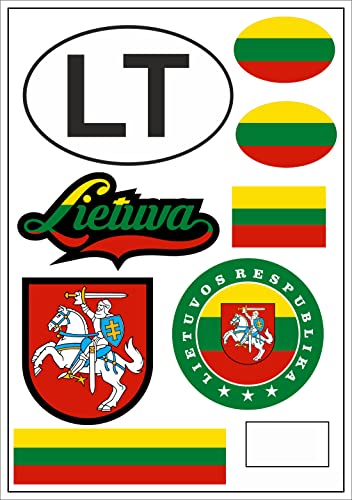 aprom Letrero adhesivo de Lituania, diseño de bandera de coche