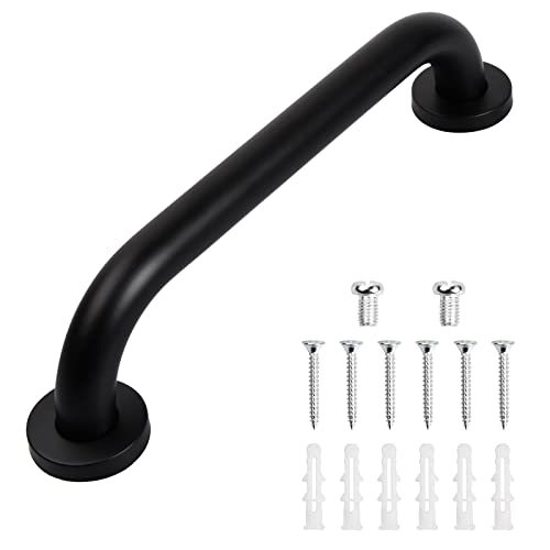 Asa de Seguridad para Baño,Acero Inoxidable Asidero Baño,Tirador de Baño Antideslizante de Acero Inoxidable 304 de 30 cm,Barra de Agarre Mango para la Pared Baño Bañera para Personas Mayores (Negro)