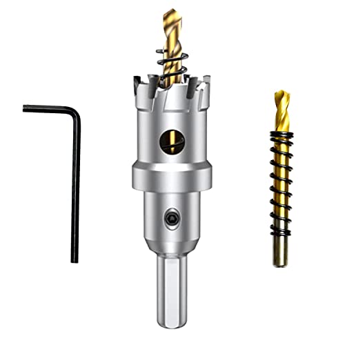 ASNOMY 25 mm T.C.T, Broca para sierra perforadora con punta de carburo de tungsteno para metal, con 2 brocas para metal duro, acero, hierro, madera, plástico ASNOMY 25 mm T.C.T, Broca para sierra perforadora con punta de carburo de tungsteno para metal, con 2 brocas para metal duro, acero, hierro, madera, plástico
