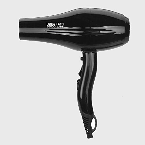 Asuer Group Secador de pelo Twister 3900 Ionic 2200W - Secador profesional iónico turmalina cerámica, color negro - Incluye difusor y 2 boquillas | 3.000.000 iones/seg/cm³