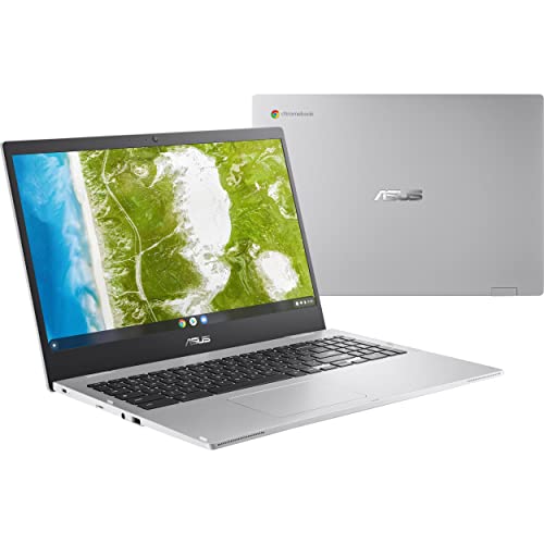 ASUS Chromebook CX1500CKA-EJ0181 - Ordenador Portátil 15.6" Full HD (Intel Celeron N4500, 8GB RAM, 64GB eMMC, UHD Graphics, ChromeOS) Plata Transparente - Teclado QWERTY español