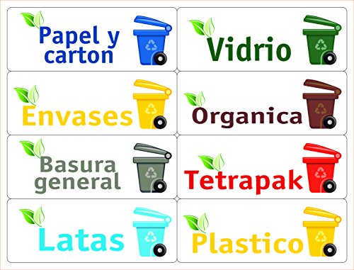 ATK 24 etiquetas para la gestión de los residuos – Kit Bin – 120 x 45 mm