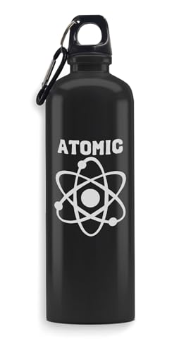 Atom Science Atomic Physics Botella de agua grabada Art Sport a prueba de fugas gran capacidad