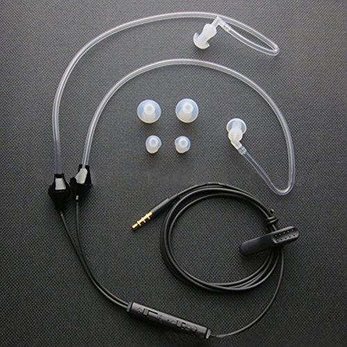 Auriculares intrauditivos Mic incorporados, Auriculares de Silicona Suave con Tubo de Aire para reducción de la radiación y Comodidad, Enchufe estándar de 3.5 mm para teléfonos móviles iOS/Android