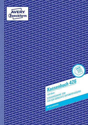 Avery Zweckform 426 - Libro de cuentas para declaración de impuestos (A4, 100 hojas, en alemán), color azul