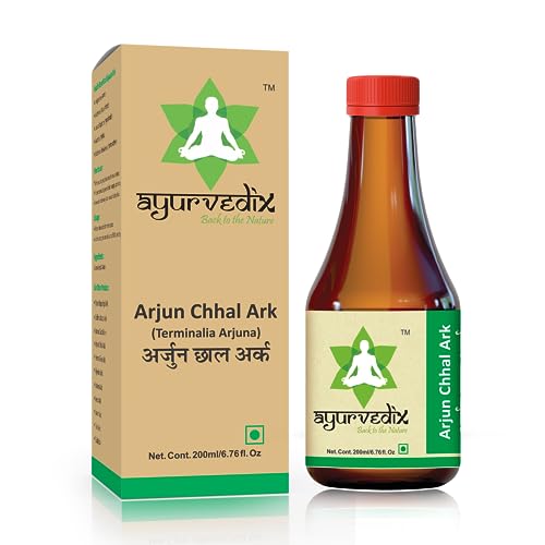 Ayurvedix Arjun Chhal Ark | Destilado natural de Arjuna Chhal para reducir el colesterol, enfermedades cardíacas, tuberculosis | 200 ml (paquete de 1)