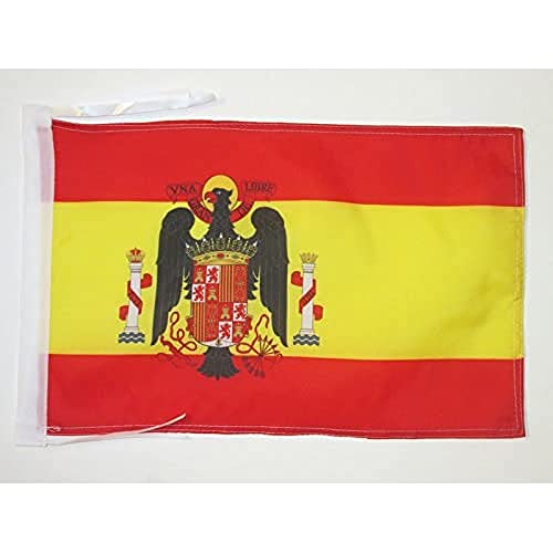 AZ FLAG Bandera de ESPAÑA DE Franco 1945-1977 45x30cm - BANDERINA FRANQUISTA ESPAÑOLA 30 x 45 cm cordeles