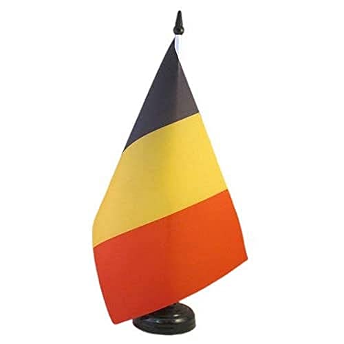 AZ FLAG Bandera de Mesa de BÉLGICA 21x14cm - BANDERINA de DESPACHO Belga 14 x 21 cm
