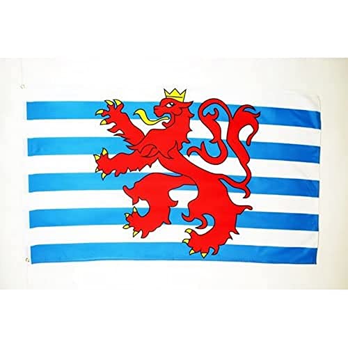 AZ FLAG - Bandera Luxemburgo con León - 150x90 cm - Bandera Luxemburguesa con Leon 100% Poliéster con Ojales de Metal Integrados - 110g - Colores Vivos Y Resistente A La Decoloración