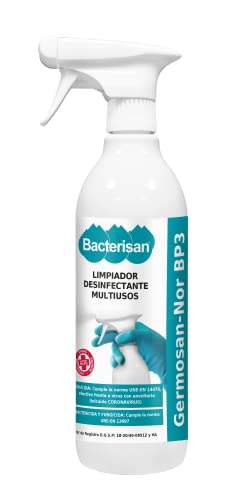 BACTERISAN Germosan Nor BP3, Desinfectante Multiusos Triple Acción, Elimina El 99,95 De Virus, Gérmenes Y Bacterias De Todo Tipo De Objetos Superficies Y Textiles, 750ml